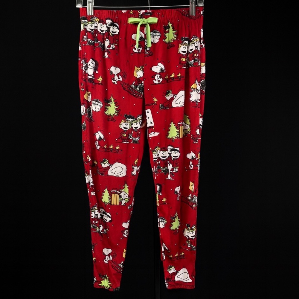 Peanuts Christmas Plush Joggers Pajama Pants - Picture 5 of 6